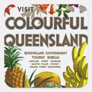Visit Colourful Queensland Square Sticker