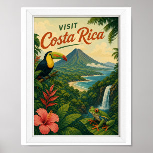 Visit Costa Rica Travel Vintage Poster