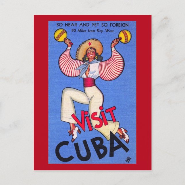Visit Cuba Colour Travel Vintage Postcard (Front)