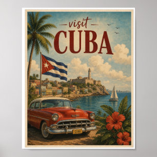 Visit Cuba Travel Vintage Poster