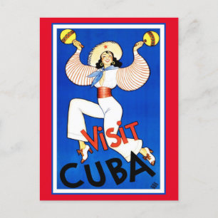 Visit Cuba Vintage Postcard