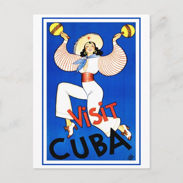Visit Cuba Vintage Postcard (Front)