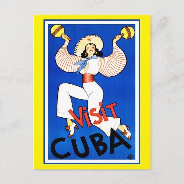 Visit Cuba Vintage Postcard (Front)