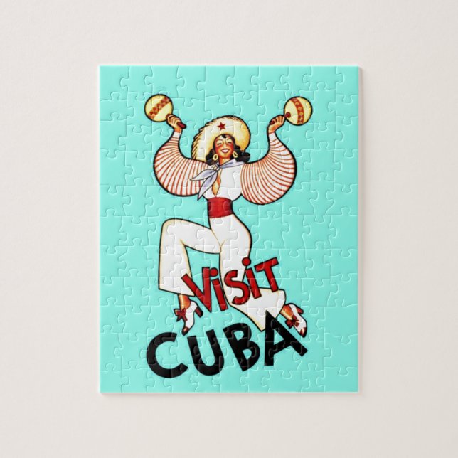 Visit Cuba Vintage Travel Jigsaw Puzzle (Vertical)