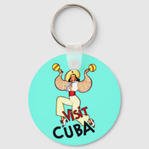 Visit Cuba Vintage Travel Key Ring