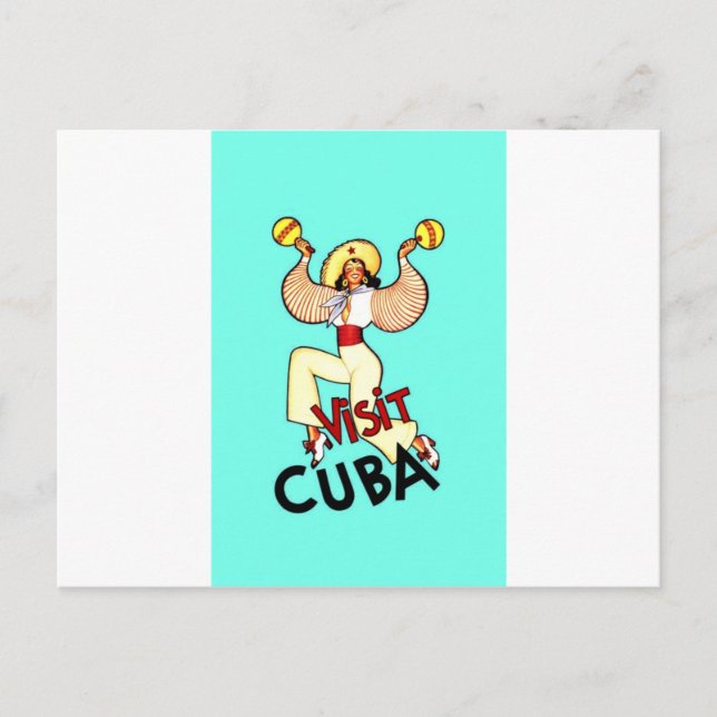 Visit Cuba Vintage Travel Postcard (Front)