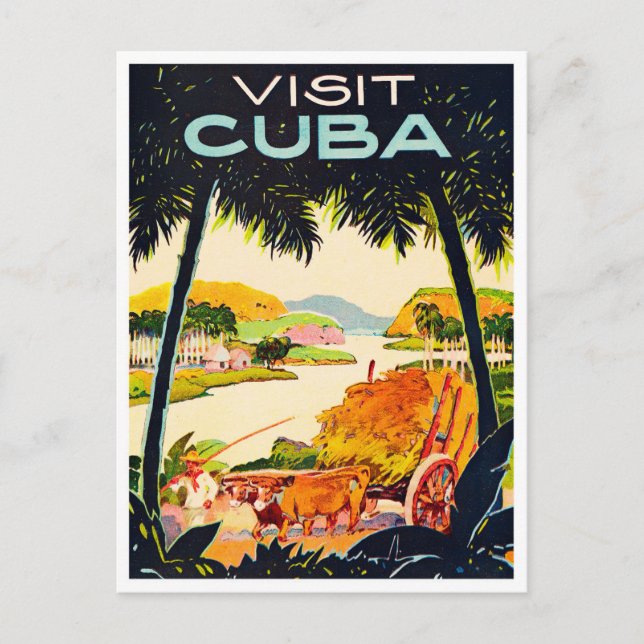 Visit Cuba vintage travel postcard (Front)
