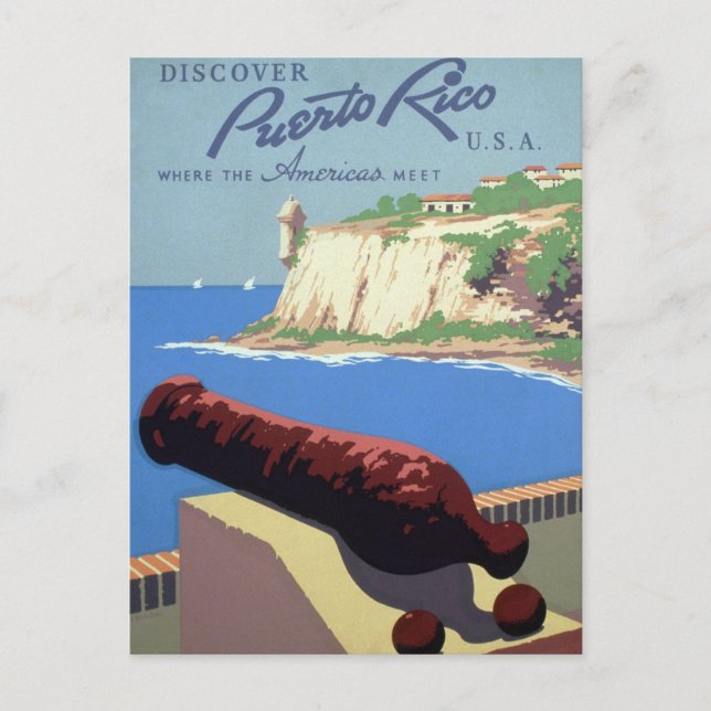 Visit El Morro Fortress, Puerto Rico, Old San Juan Postcard (Front)