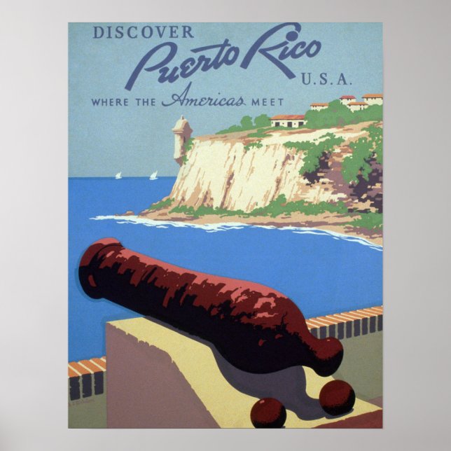 Visit El Morro Fortress, Puerto Rico, Old San Juan Poster (Front)