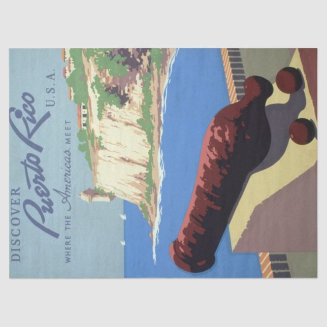 Visit El Morro Fortress, Puerto Rico, Old San Juan Tissue Paper (Front)