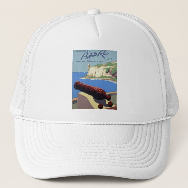 Visit El Morro Fortress, Puerto Rico, Old San Juan Trucker Hat (Front)