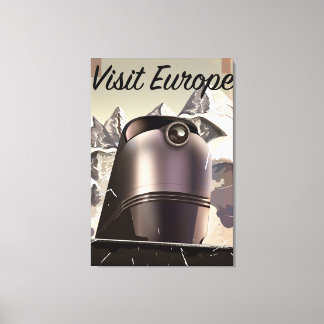 Visit europe Vintage locomotive Travel Poster Canvas Print