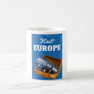 Visit Europe vintage vacation print. Coffee Mug