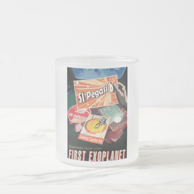 Visit First Exoplanet Found Outside Solar System  Frosted Glass Coffee Mug (Center)