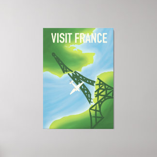 Visit France vintage style travel poster Canvas Print