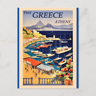 Visit Greece, vintage travel poster, postcard