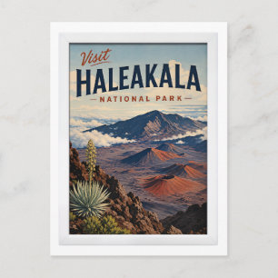 Visit Haleakala National Park Travel Vintage Postcard