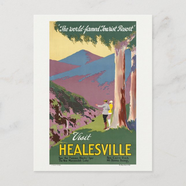 Visit Healesville Australia Vintage Poster 1927 Postcard (Front)