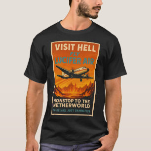 Visit Hell – Fly Lucifer Air Vintage Travel Poster T-Shirt