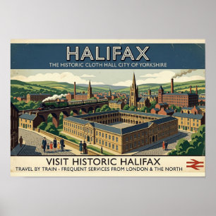 Visit Historic Halifax - Vintage Travel Poster Art