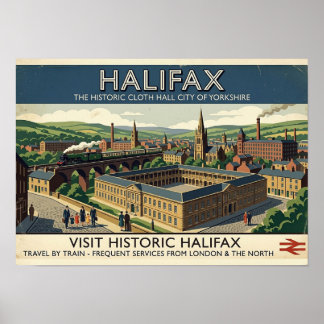Visit Historic Halifax - Vintage Travel Poster Art