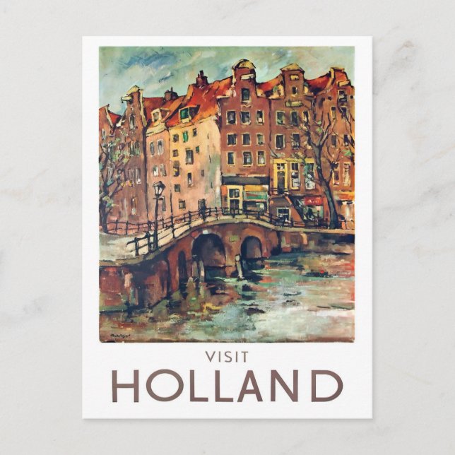 Visit Holland vintage travel Postcard (Front)