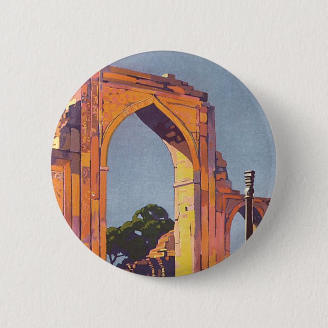 Visit India ~ Delhi 6 Cm Round Badge (Front)