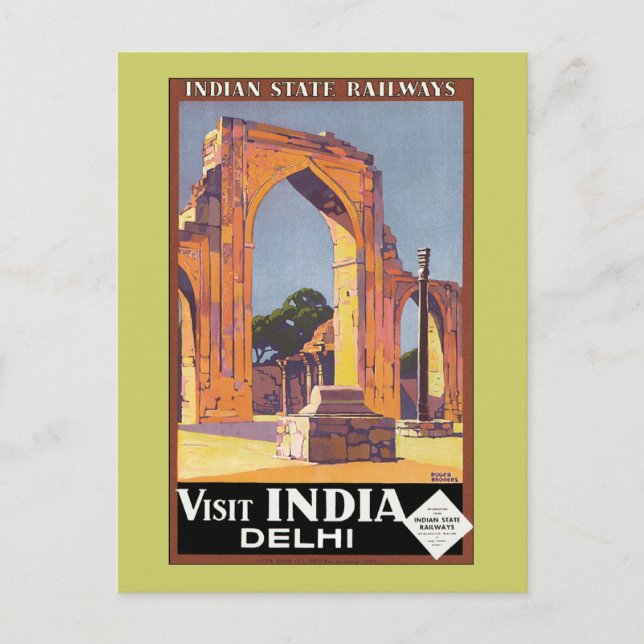 Visit India ~ Delhi Postcard (Front)