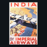 Visit INDIA Imperial Airways Vintage Travel Poster<br><div class="desc">All poster images in this store is DIGITALLY RETOUCHED AND ENHANCED! Sharp crisp colours and blemishes removed! Hi Res reproduction Vintage Travel Posters collection. Imperial Airways Vintage Travel Poster Advertising.</div>