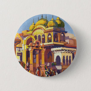 Visit India Muttra 6 Cm Round Badge