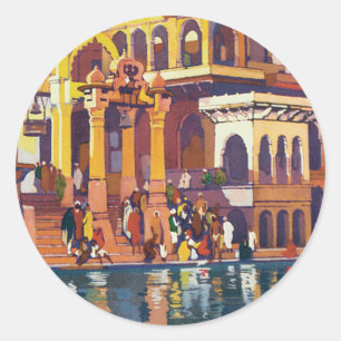 Visit India ~ Muttra Classic Round Sticker