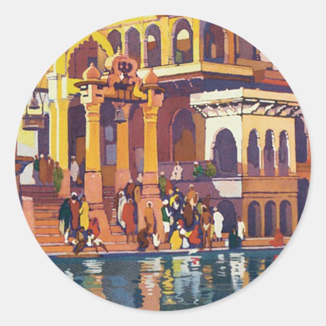 Visit India ~ Muttra Classic Round Sticker (Front)