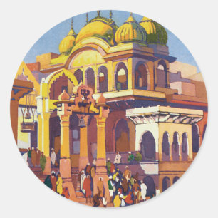 Visit India Muttra Classic Round Sticker