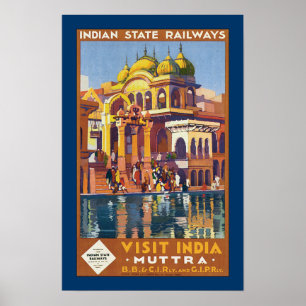 Visit India ~ Muttra Poster