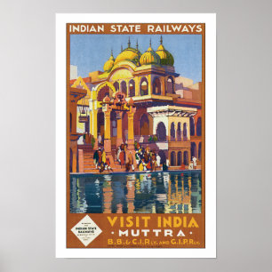 Visit India Muttra Poster