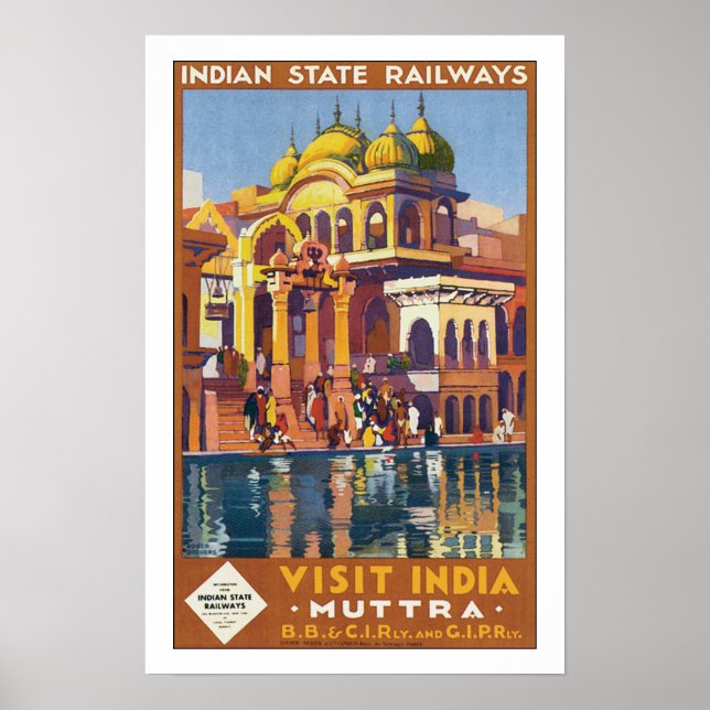 Visit India Muttra Poster (Front)