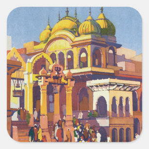 Visit India Muttra Square Sticker
