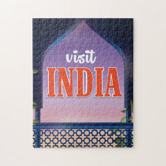 Visit India Vintage travel print. Jigsaw Puzzle