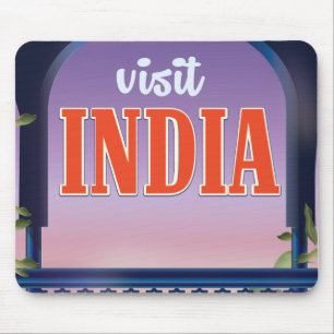 Visit India Vintage travel print. Mouse Mat