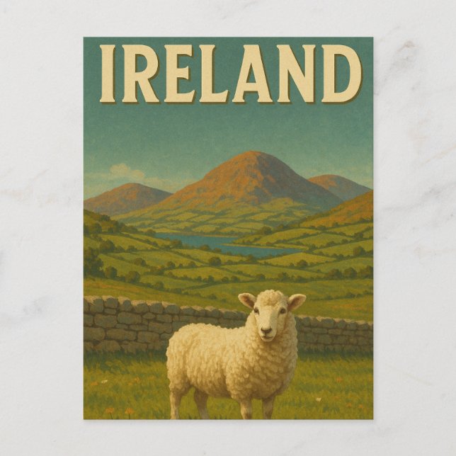Visit Ireland Sheep  Postcard (Front)