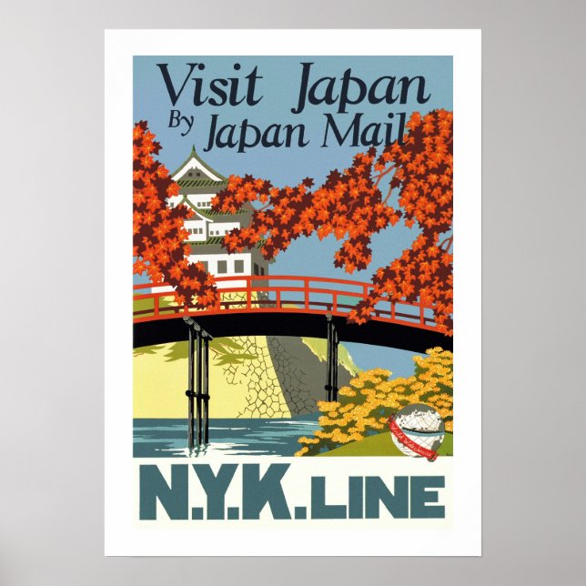 Visit Japan by Japan Mail Poster (Front)