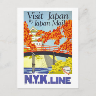 Visit Japan Vintage Travel Art Postcard