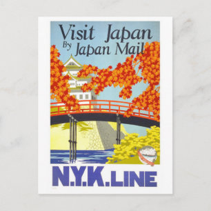 "Visit Japan" Vintage Travel Poster Postcard