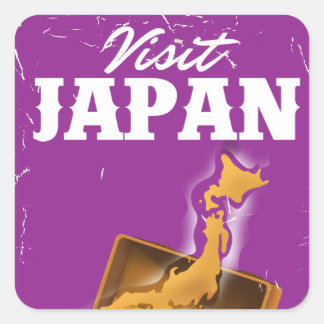 Visit Japan vintage travel poster Square Sticker