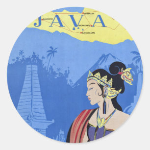 Visit Java Classic Round Sticker