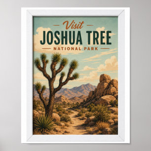 Visit Joshua Tree National Park Travel Vintage Poster