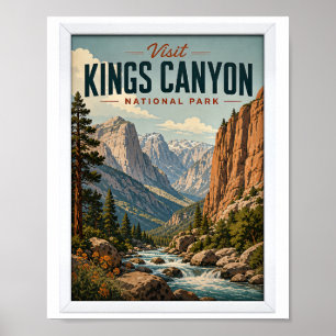Visit Kings Canyon National Park Travel Vintage Poster
