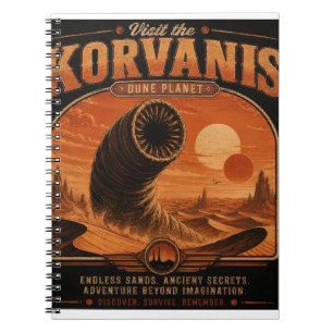 Visit Korvanis – Vintage Desert Planet Travel Post Notebook