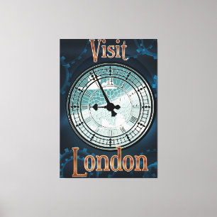 Visit London Victorian travel poster Canvas Print