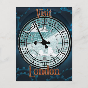 Visit London Victorian travel poster Postcard